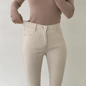 리니아 하이웨스트 일자핏 기모 밴딩 팬츠 (2color) [데일리/캐주얼/출근룩/바지/속밴딩/아이보리/백바지/흰색바지]