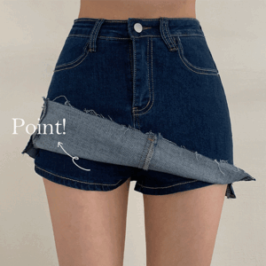 Same-day shipping Peron High-waist Denim Mini Skirt (4 colors) [Skirt / New Summer Pants / Summer Mood / Vacation / Overseas / Festival / Denim]