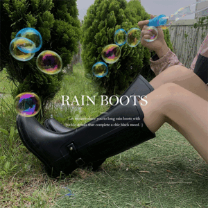 VECT Buckle Long Rain Boots [Rain skirt / Boots / Long boots / New summer / Water Bomb / Drying show]