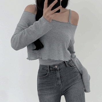 Webby Loose Fit Bolero Cropped Knitwear + Sleeveless Cropped Set (4 colors) [New Summer / Vacation Look / Festival]