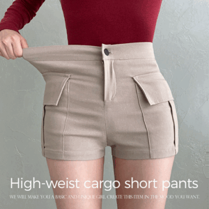 Dedu Slim High-Waist Cargo Shorts (2 colors) [Interseasonal / Shorts / y2k]