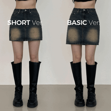 [Short, Basic/Length Selectable] Melne Washing Denim Mini Skirt (2 colors) [Jeans Skirt/fw/Autumn New/y2k]