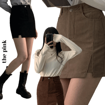 Melody Corduroy Slit Mini Skirt (4 colors) [New winter / corduroy skirt / date look]