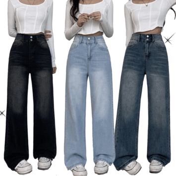 Johnny High Waist Two-Burton Back Banding Washing Jeans (3 colors) [New Winter/Kirak Girl/Daily Look/y2k/Vintage]