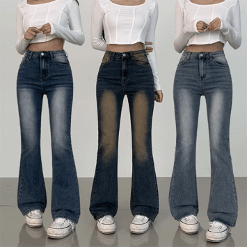 [Short, Ki, Long / Length] Hiran High-Waist Washed Bootcut Jeans (3 colors) [New Autumn / Short Girl / Daily Look / Vintage