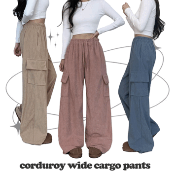 Corduroy wide cargo pants (6 colors) [New winter / corduroy pants / daily look / corduroy]