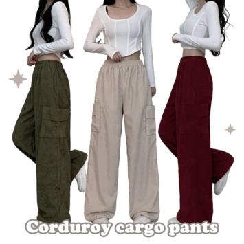 Kiko corduroy cargo long pants (6 colors) [winter pants / cargo pants / training pants / pocket pants / short girl / corduroy pants]
