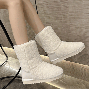 Chinu Mink Fur Middle Boots (2 colors) [New Winter/Ugg Boots/Daily Item]
