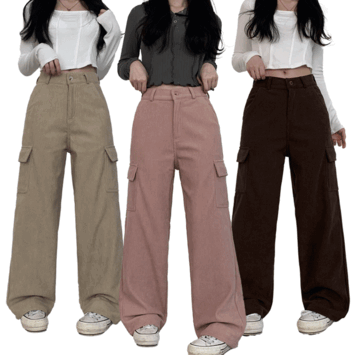 [Short, Ki, Long / Length] Soring Corduroy Cargo Fleece-Lined Pants (5 colors) [New Winter / Casual Look / Winter Pants / Winter Slacks / Tall Girl]