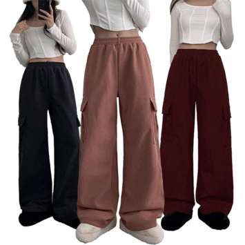 Naddy Corduroy Banded Wide Cargo Fleece-Lined Pants (8 colors) [Short girl / New Winter / Corduroy Pants / Jogger Pants]