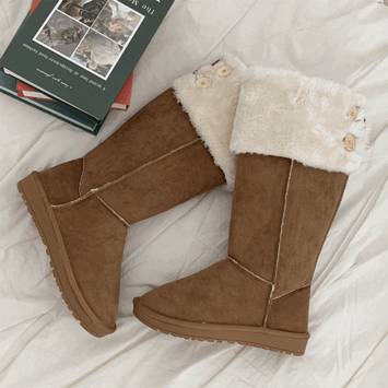 [Length adjustable!] Hani Wool Ni High Ugg Long Boots [New Winter / Leather Boots / Lovely Look / Wool / Long Boots]