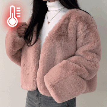 Kemil Loose fit Mink Fur Jacket (6 colors) [Short girl / Christmas / Year-end look / Party look / Fake fur]