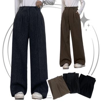 [Short, basic, long/length selection] Rasher high-waist wide two-pin tuck napping slacks (3 colors) [Short girl / Napping pants / Banding slacks / Short girl guest look]