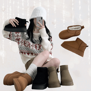 HUTY Wool Ugg Boots (3 colors) [New Winter / Chubby Boots / Daily Look]