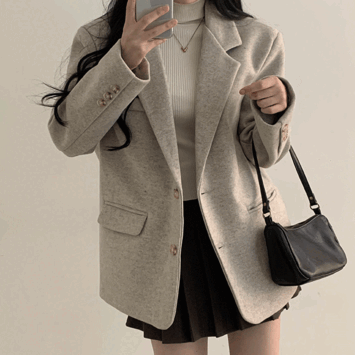 Hartuba two-button oversized fit wool coat jacket (2 colors) [New winter/half coat/Modern style/Winter outer/Winter guest look]