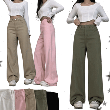 [Short, qi, long/length selection] Formi high-waist napping cotton pants (5 colors) [Short girls&#039; pants/slacks/y2k/hip style/wide pants/napping pants]