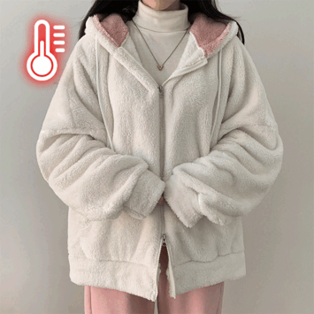 Newry Overfit Coloring Hooded Wool Fleece Zip-Up (4 colors) [Winter Outer / Wool Jacket / Fleece / Soft / Soft Jumper]