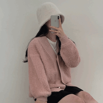 Yuju Loose Fit Angora Knit Cardigan (2 colors) [winter outer/big size/short girl/overfit cardigan/new winter]