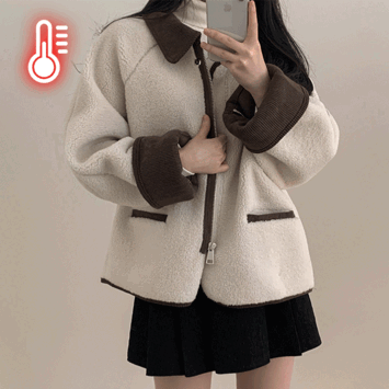 Duni wool corduroy coloring collar jacket (3 colors) [short girl/fleece/winter jacket/winter outer]