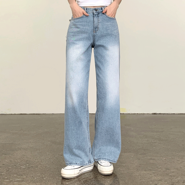 Nehru surgery High-waist wide jeans [denim / light blue / summer pants / summer denim / spring coordinator / cherry blossom look]