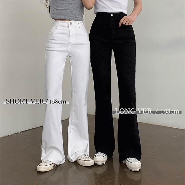 [Short, long/length choice] Seik high waist semi-wide bootcut cotton pants (2color) [span/seasonal/spring coordination/flower/tight/short pants]