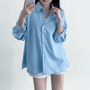Anti-salm prevention [1+1 discount] Weena Oversized-fit Long-Sleeved Shirt (2 colors) [Seasonal Shirt / New Fall / Autumn Shirt / Autumn Shirt / Seasonal Look //Gaegang Look]