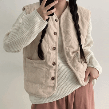 Noma Pocket Corduroy Vest (3 colors) [Winter New / Daily / Interseasonal / Corduroy / Vest]