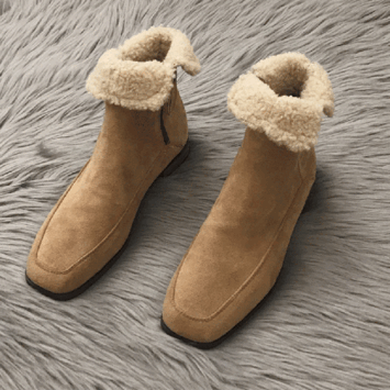 Nooming Wool Fur Pug Boots (2 colors) [New Winter/Suede Boots/Feminine]