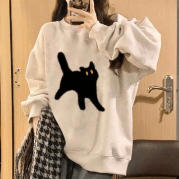 Mado Oversized fit Napping Sweatshirt [New Winter / Boxy T-shirt / Long-sleeved T-shirt / Napping Sweatshirt / Layered / Cat]