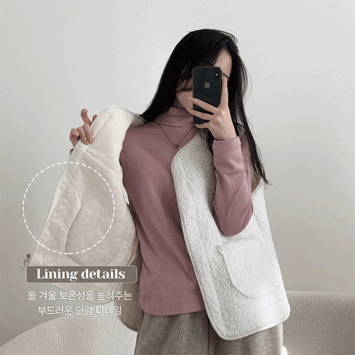 [1+1 Discount] [Lining Mustang] Dani wool pocket vest (4 colors) [New winter product / Winter outer / Wool vest / Zip-up vest / Short woman / Winter vest / Winter vest]