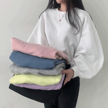 [1+1 Discount] Token Loose Fit Semi-Crop Napping Sweatshirt (7 colors) [Short girl / Daily look / Basic item / New winter product]