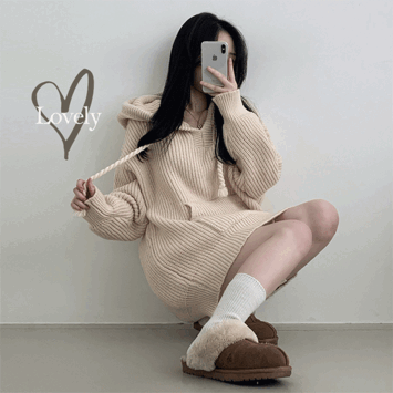 [Thick / Missing Bottom] Cougo Oversized Fit Hachi Long Knitwear [Short Girl / Big Size / Winter Knitwear / Oversized Fit]