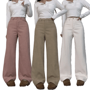 [Short, gib, long/length] Gossing corduroy wide napping pants (5 colors) [Corduroy pants/winter pants/short girl/casual look]