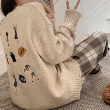 Rhea Oversized Fit Embroidered Knitwear [New Winter / Layered / Winter Knitwear / Short Girl]