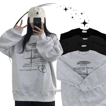 Filmi Flash Oversized Fit Napping Sweatshirt (4 colors) [Winter T-shirt/Fleece T-shirt/Long-sleeved T-shirt]