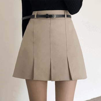 Renault Banding Pleated Mini Skirt (3color) [Spring Skirt/New Semester/Campus Look/Guest Look/Jeju Island Look]