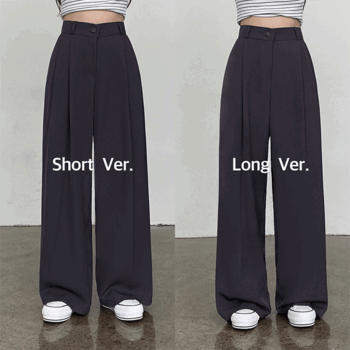 [Shorts, long/length selection] V-ran high-waist two-pin tuck wide slacks (3 colors) [Key shorts/Summer pants/Summer pants/Summer pants/Summer slacks/Guest look/Office]