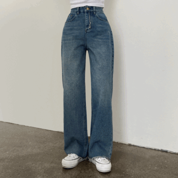 Twick High Waist Tasel Cutting Wide Jeans [New Summer / Jeans Fashion / Summer Pants / Summer Pants / Seasonal Season / Jeju Look]