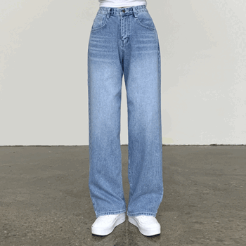Otu Haa West Cat Brush Wide Jeans [Jeans Blue Fashion/Denim/Spring Pants/School Look]