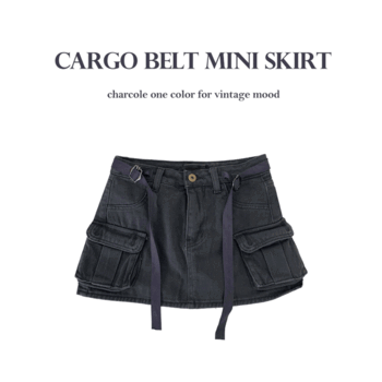 Elastic Cargo Belt Mini Skirt [New Summer/Vintage/Festival/y2k/Festival]