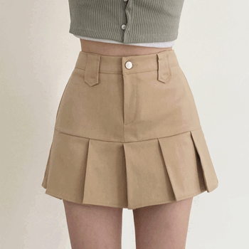 Bloom Back Banding Pleats Mini Skirt (4 colors) [New Summer / Interseason / Summer Skirt / Long Boots Look / Festival / Picnic]