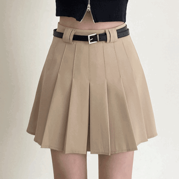 [S-L/Size Selection] Lanma Pleats Belt Mini Skirt (4 colors) [New Summer / Picnic / Campus Look / Vacation Look / Coordination Set / Flower Play / Vacation / Summer Skirt]