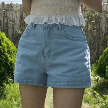 Yank High-Waist Denim Wide Shorts (3 colors) [New Summer / Shorts / Summer Pants / Summer Pants / Vacation Look / Cool Denim]