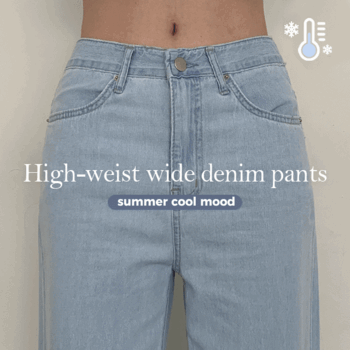 Common High-Waist Wide Jeans (2 colors) [New summer / Summer Pants / Summer Jeans / Light Blue Wide / Denim / Vacation Look / Campus Look]