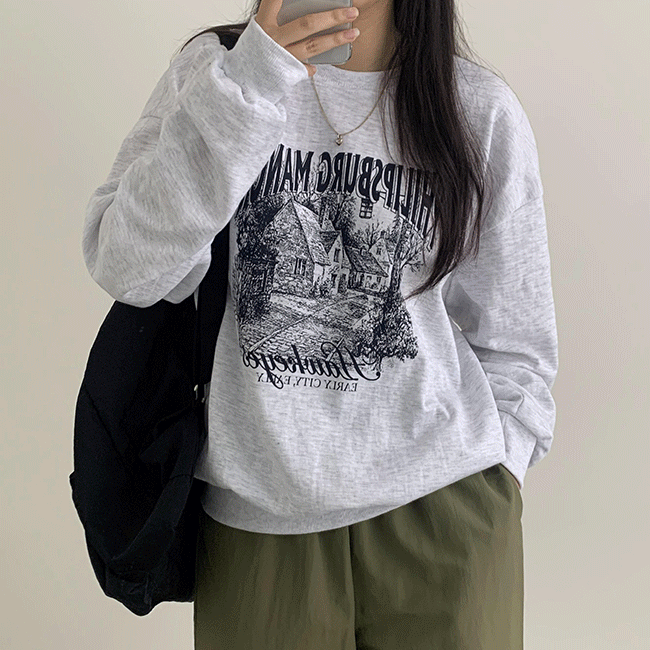 Rivang Oversized Fit Lettering Printed Sweatshirt (2 colors) [New Autumn / College Student Look / y2k]