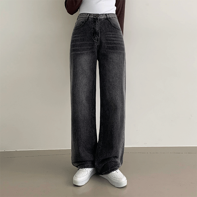 Comim High-waist Wide Washing Jeans [Unique/Autumn New/Denim/Wide Pants/Y2K]