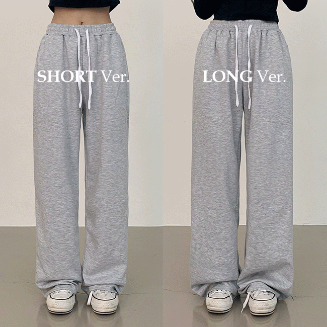 [Short, Long/Length Selectable] Luna Banding Semi-Wide Pants (6 colors) [y2k/Autumn Pants/Sweats/Daily Look]