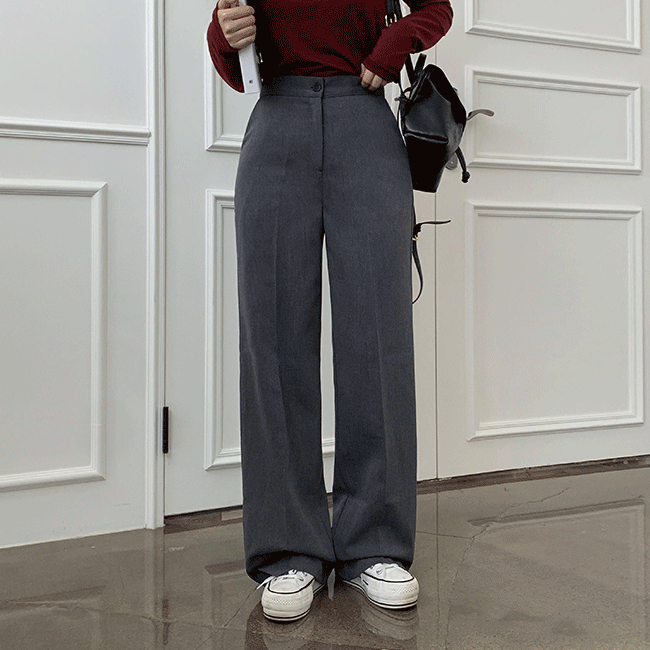 One-Ton High-Waist One Button Wide Slacks (3 colors) [Guest look / Suit set / fw opening / Fall slacks]