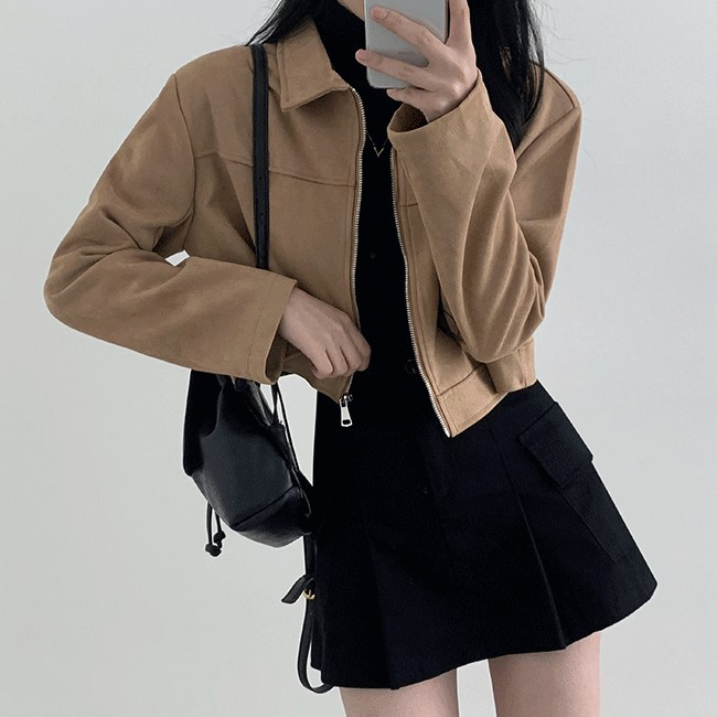Sora Loose fit Cropped suede jacket (3 colors) [Autumn Outer / Seasonal / Outer]