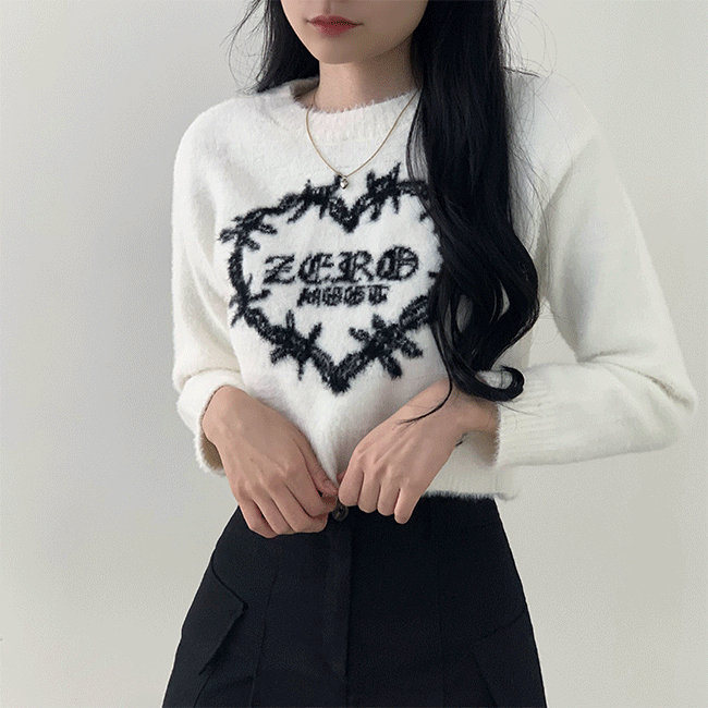 [1+1 Discount] Mamer Basic Fit Angora Round Cropped Knit (2 colors) [Unique/Date Look/Winter Knit]